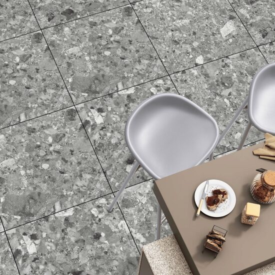 60×60 cm Terrazzo Gris / Lappato (~202 SEK/m²)